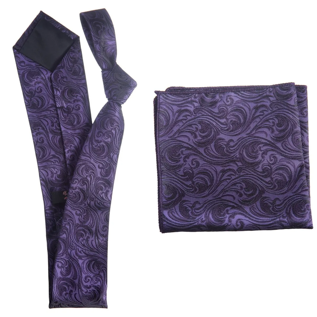 Self Tie  Classic Windsor Necktie and Pocket  Square Paisley Jacquard