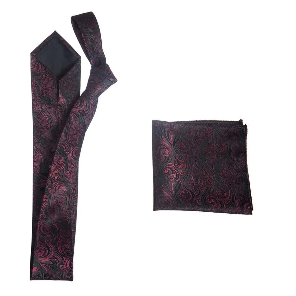 Self Tie  Classic Windsor Necktie and Pocket  Square Paisley Jacquard