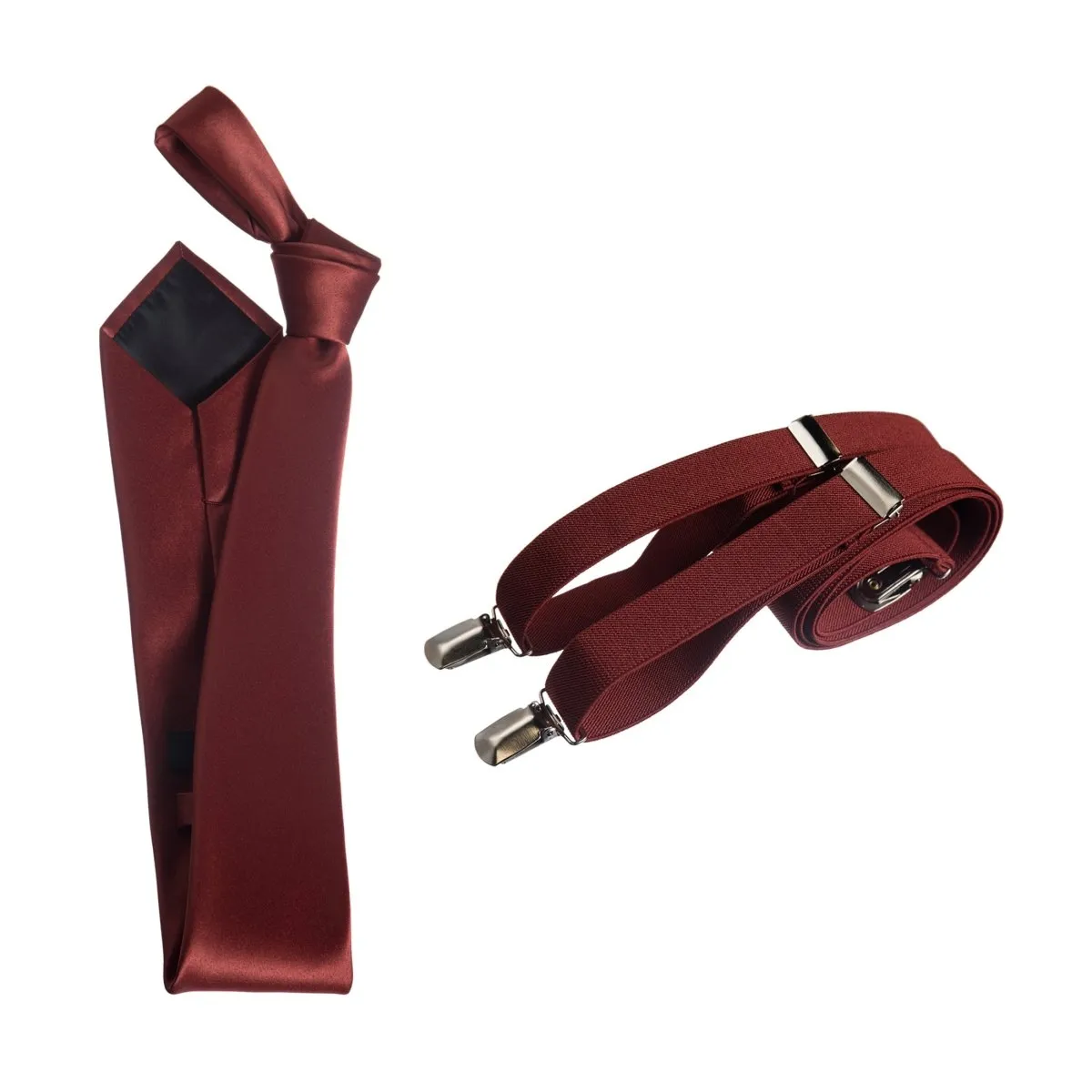 Self-Tie Windsor Necktie with Matching  Suspender - Tuxgear Inc.