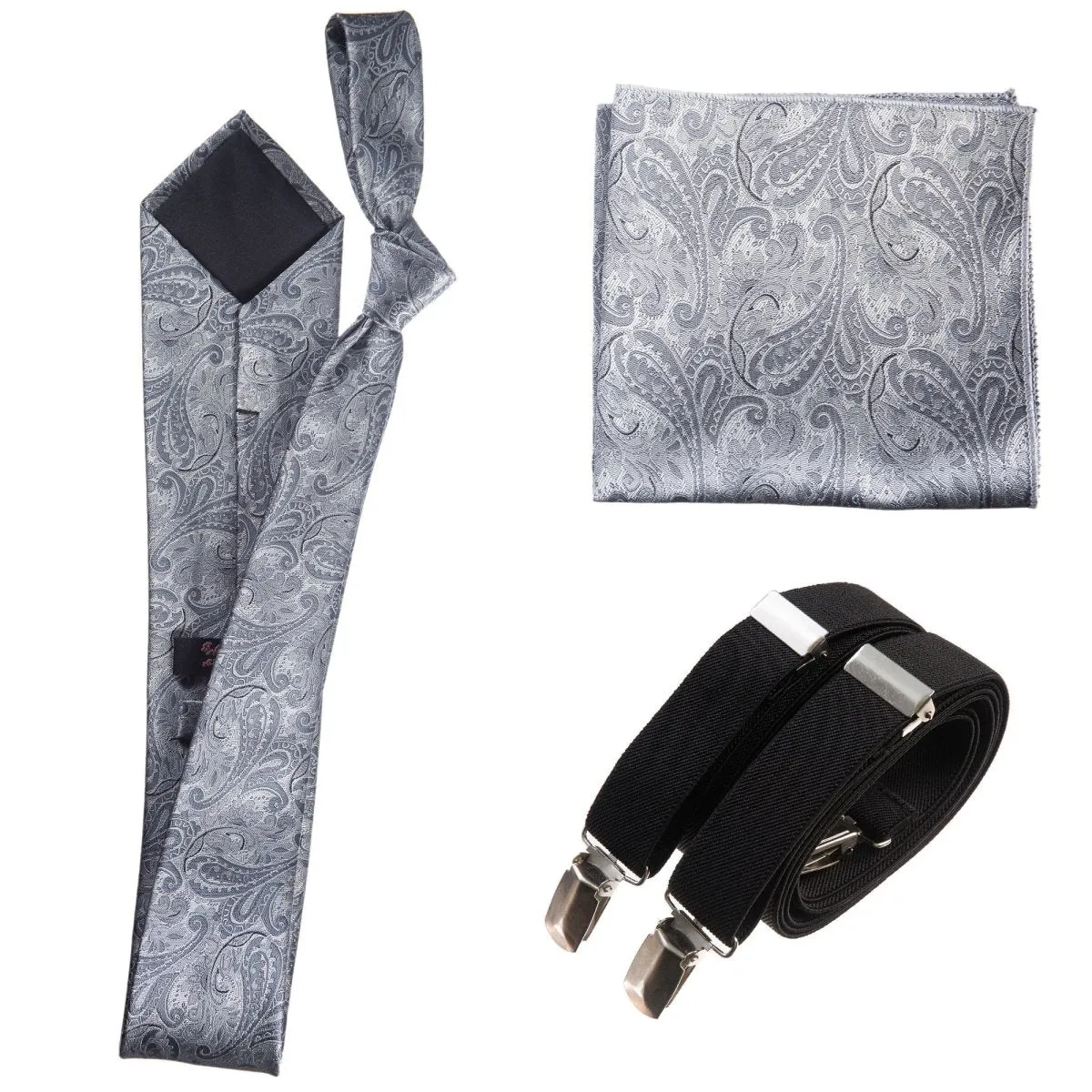 Tuxgear Inc Self-Tie Paisley Jacquard Windsor Necktie Set for Weddings & Events