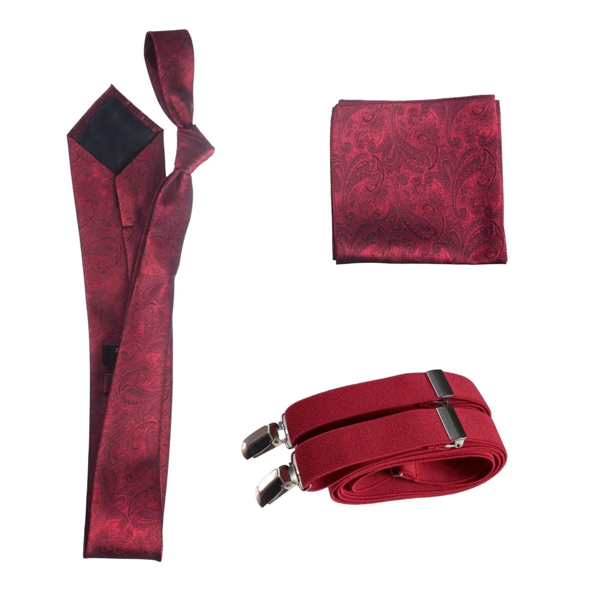 Tuxgear Inc Self-Tie Paisley Jacquard Windsor Necktie Set for Weddings & Events