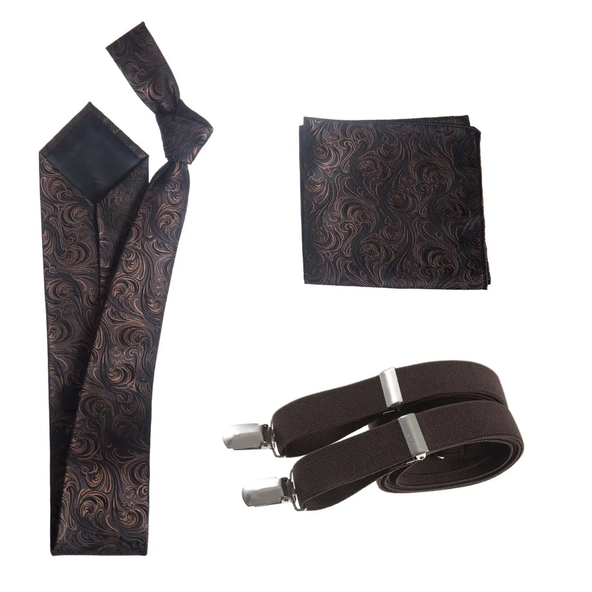 Tuxgear Inc Self-Tie Paisley Jacquard Windsor Necktie Set for Weddings & Events