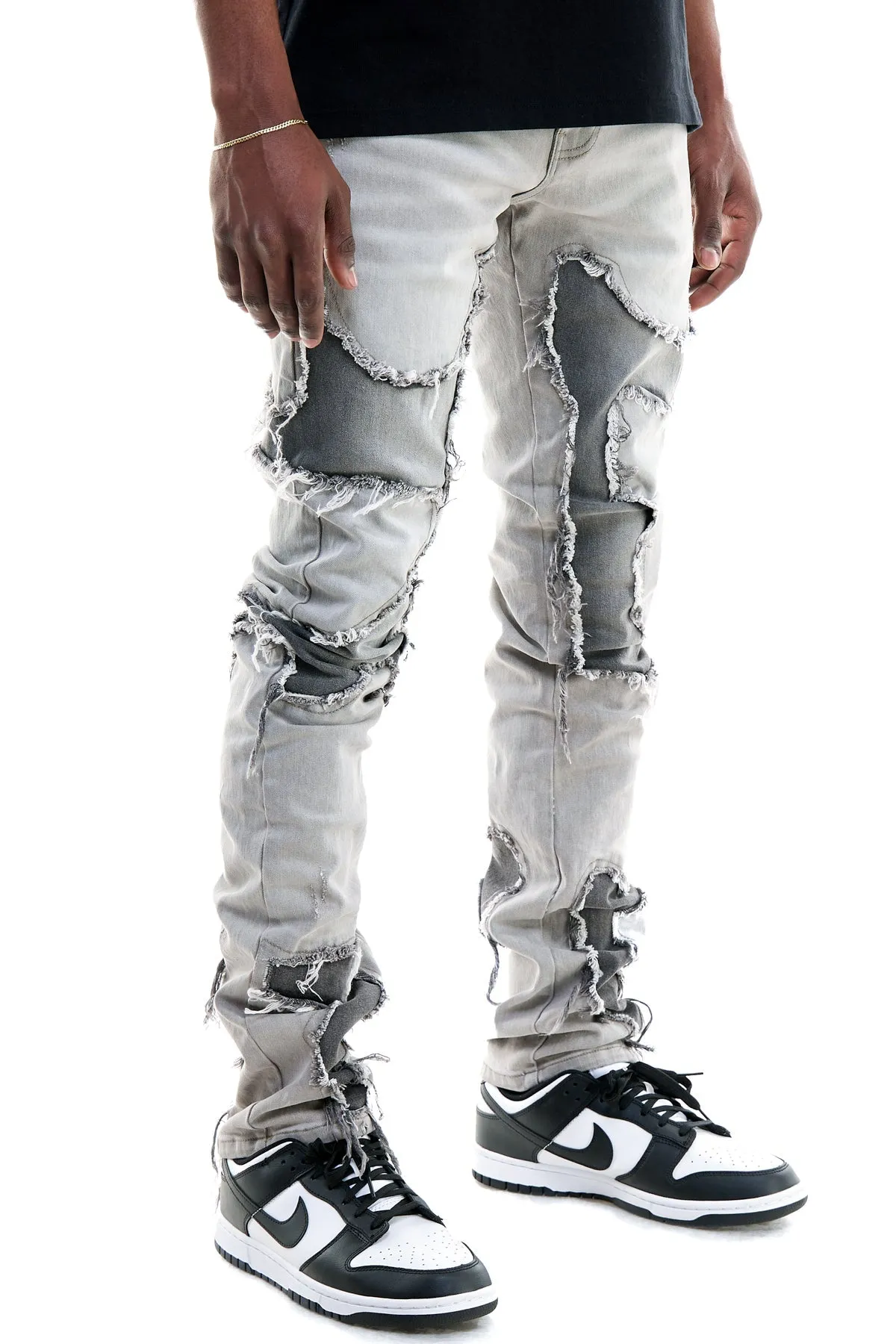 Skinny Stacked Jeans in White for Men