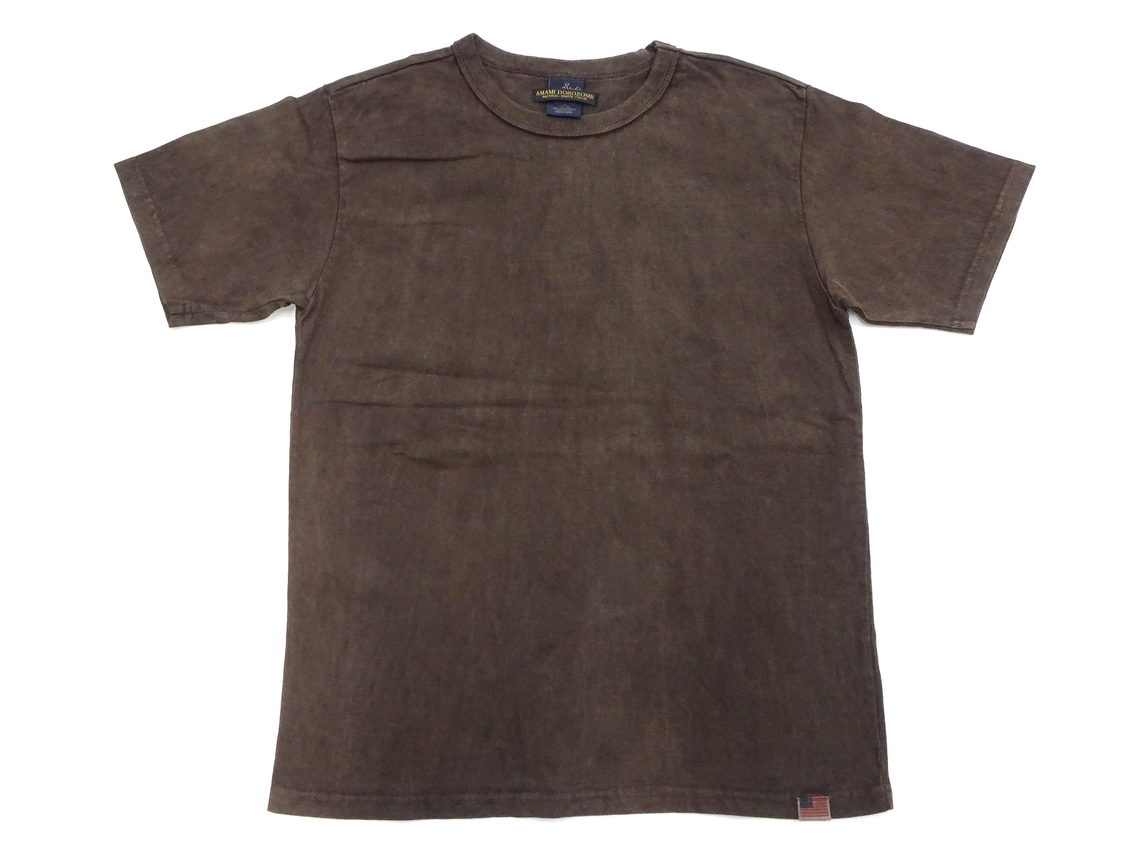 Studio D'artisan T-shirt Men's Natural Dye Amami Dorozome Plain Solid Color Short Sleeve Tee 8094 Brown