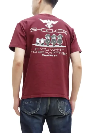 Studio D'artisan T-shirt Men's Shocker from Shin Kamen Rider Graphic Short Sleeve Tee SKR-004 Burgundy