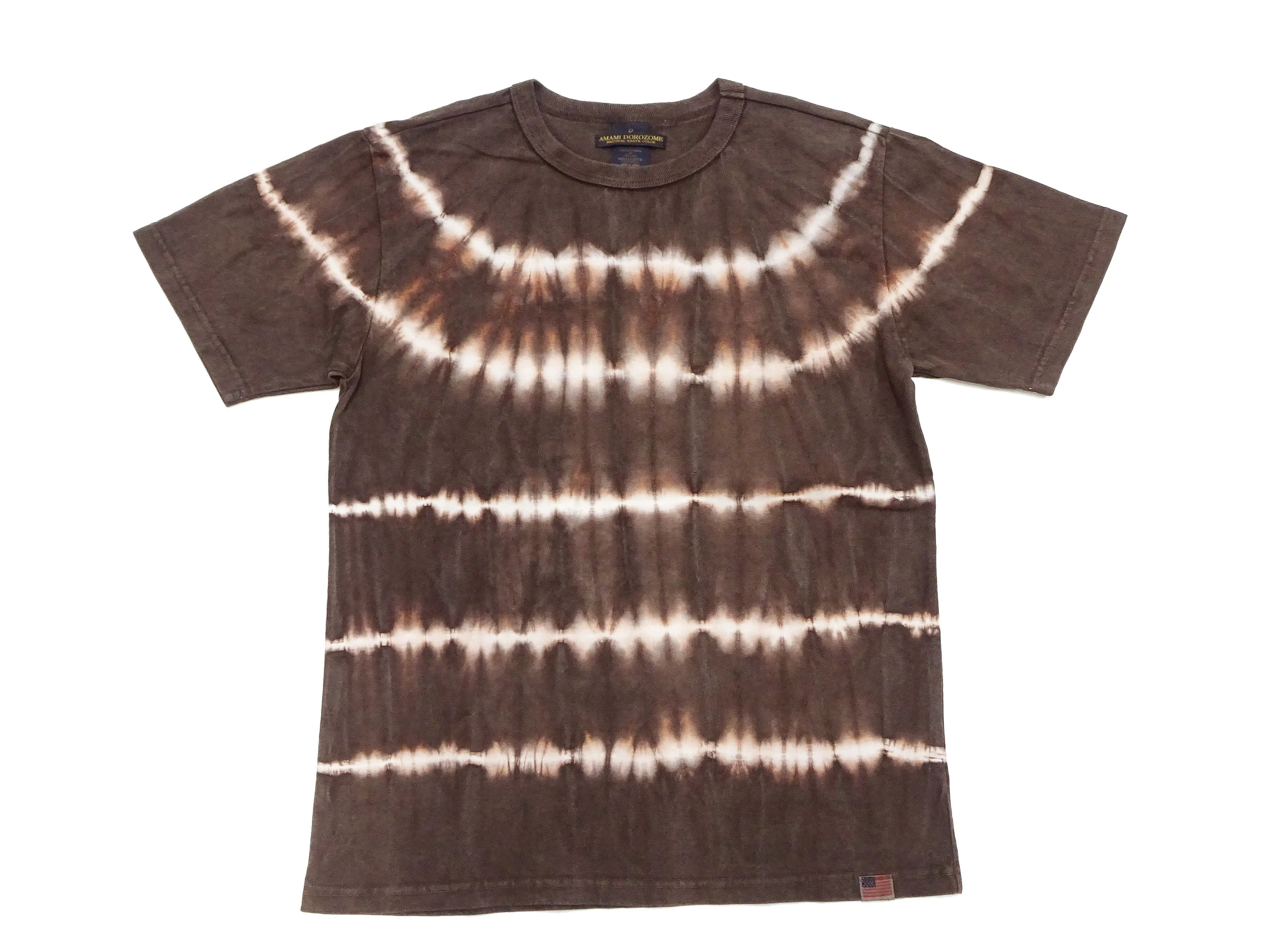 Studio D'artisan Tie Dye T-Shirt Men's Natural Dye Amami Dorozome Short Sleeve Tie-Dye Tee 8094B Brown