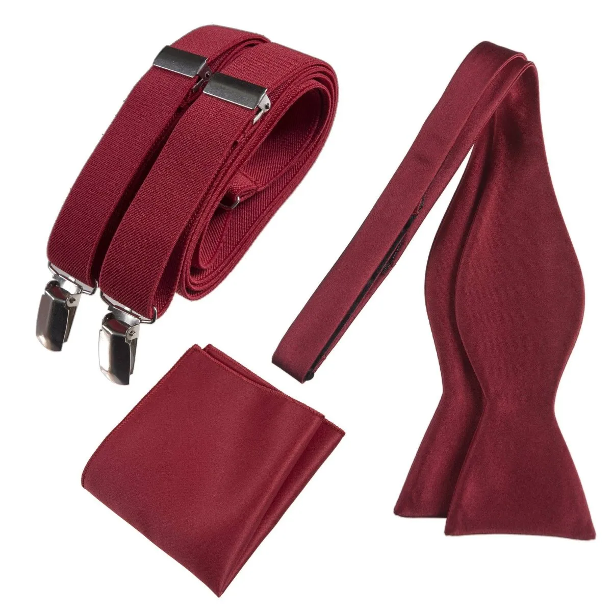 Tuxgear Inc | Men's & Boys Matching Set: Bow Tie, Suspenders & Pocket Square