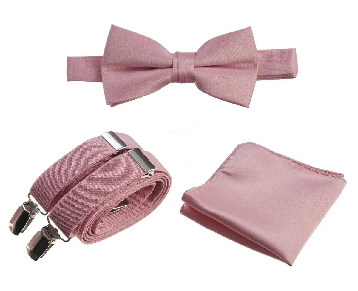 Tuxgear Inc | Men's & Boys Matching Set: Bow Tie, Suspenders & Pocket Square