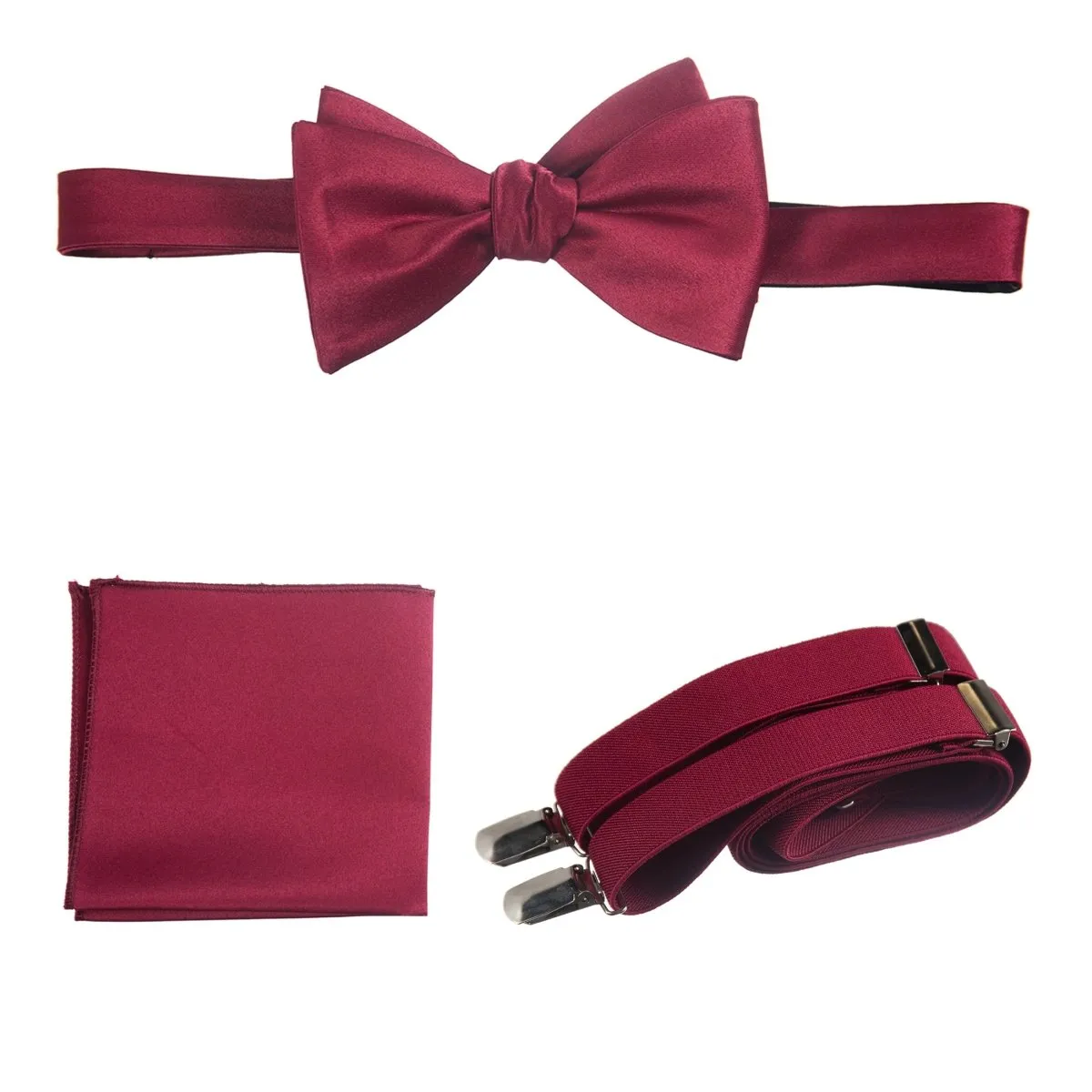 Tuxgear Inc | Men's & Boys Matching Set: Bow Tie, Suspenders & Pocket Square