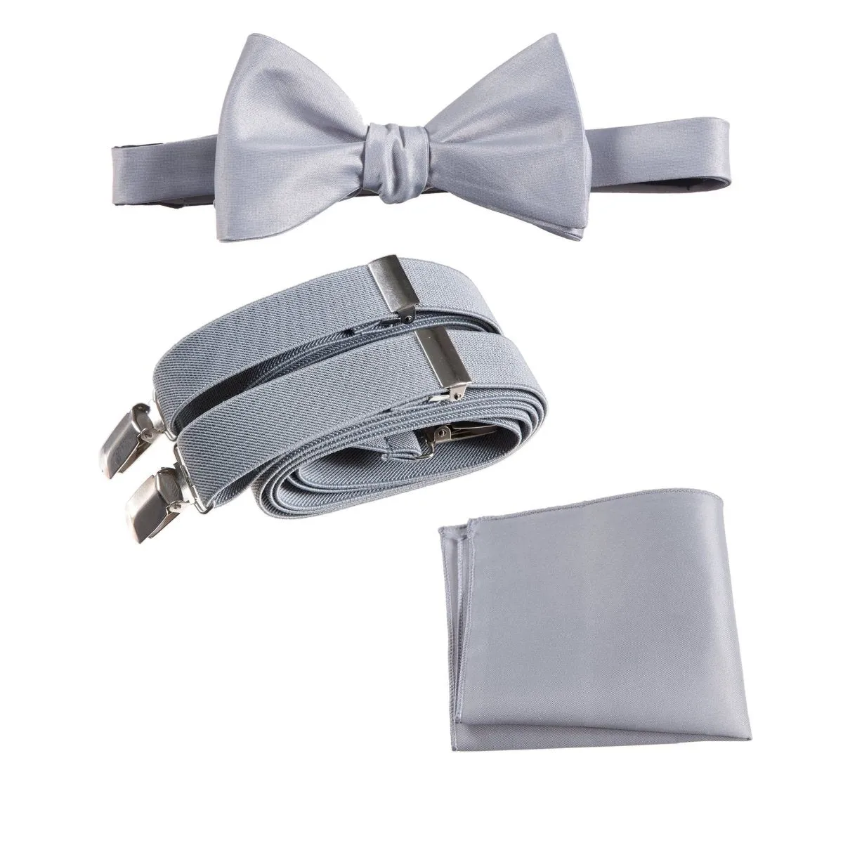 Tuxgear Inc | Men's & Boys Matching Set: Bow Tie, Suspenders & Pocket Square