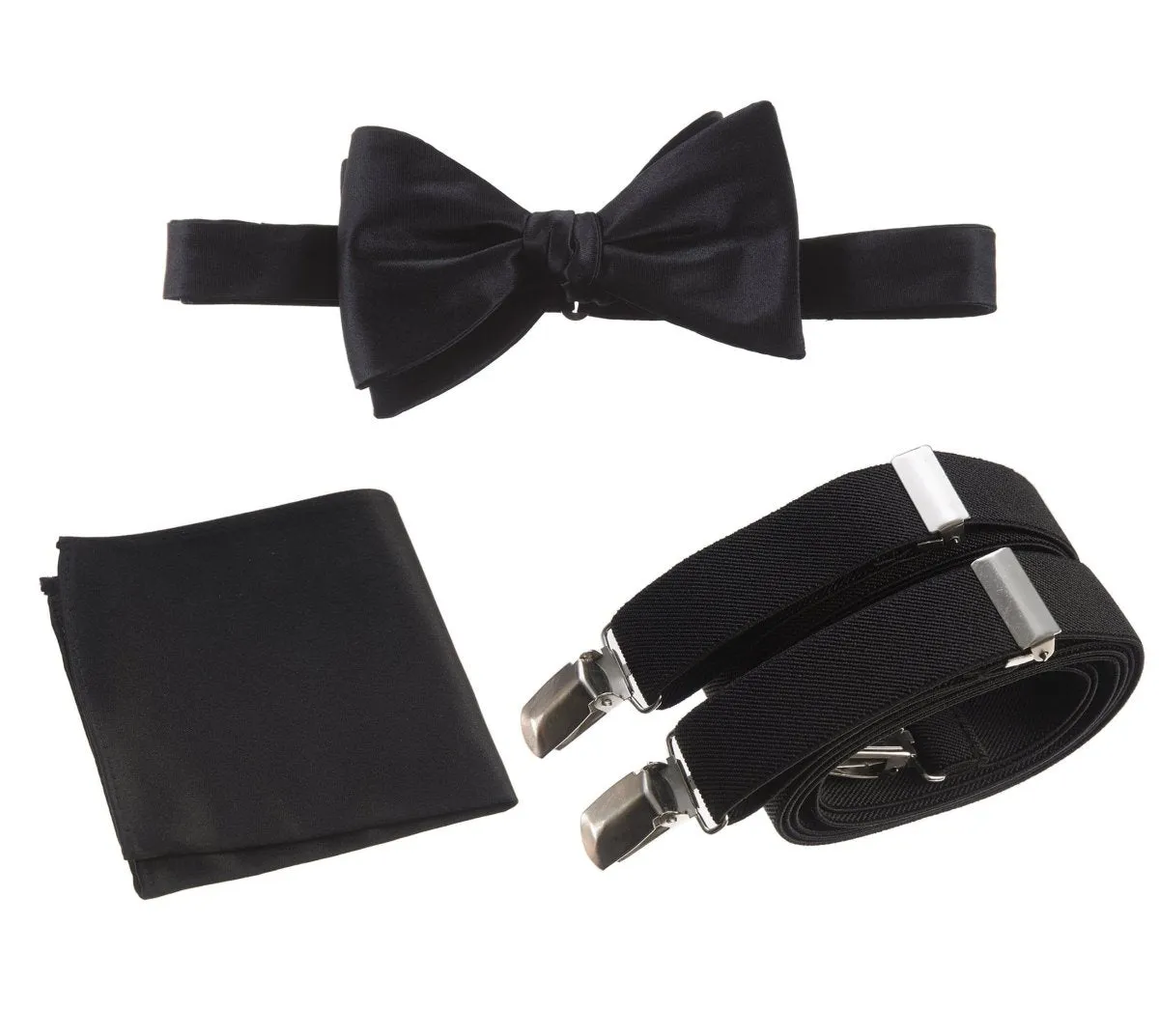 Tuxgear Inc | Men's & Boys Matching Set: Bow Tie, Suspenders & Pocket Square