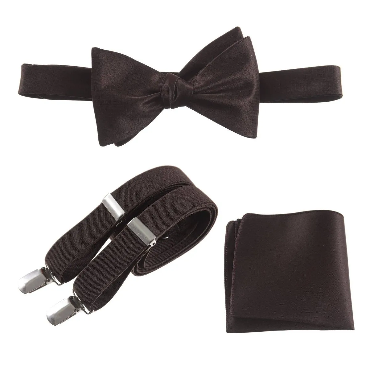 Tuxgear Inc | Men's & Boys Matching Set: Bow Tie, Suspenders & Pocket Square