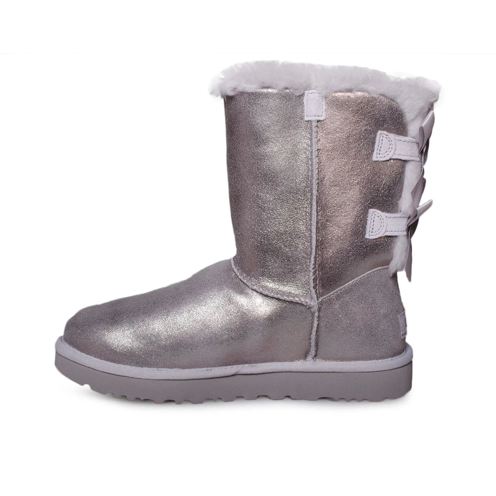 UGG Bailey Bow Glisten Metallic Grey Boots - Women's