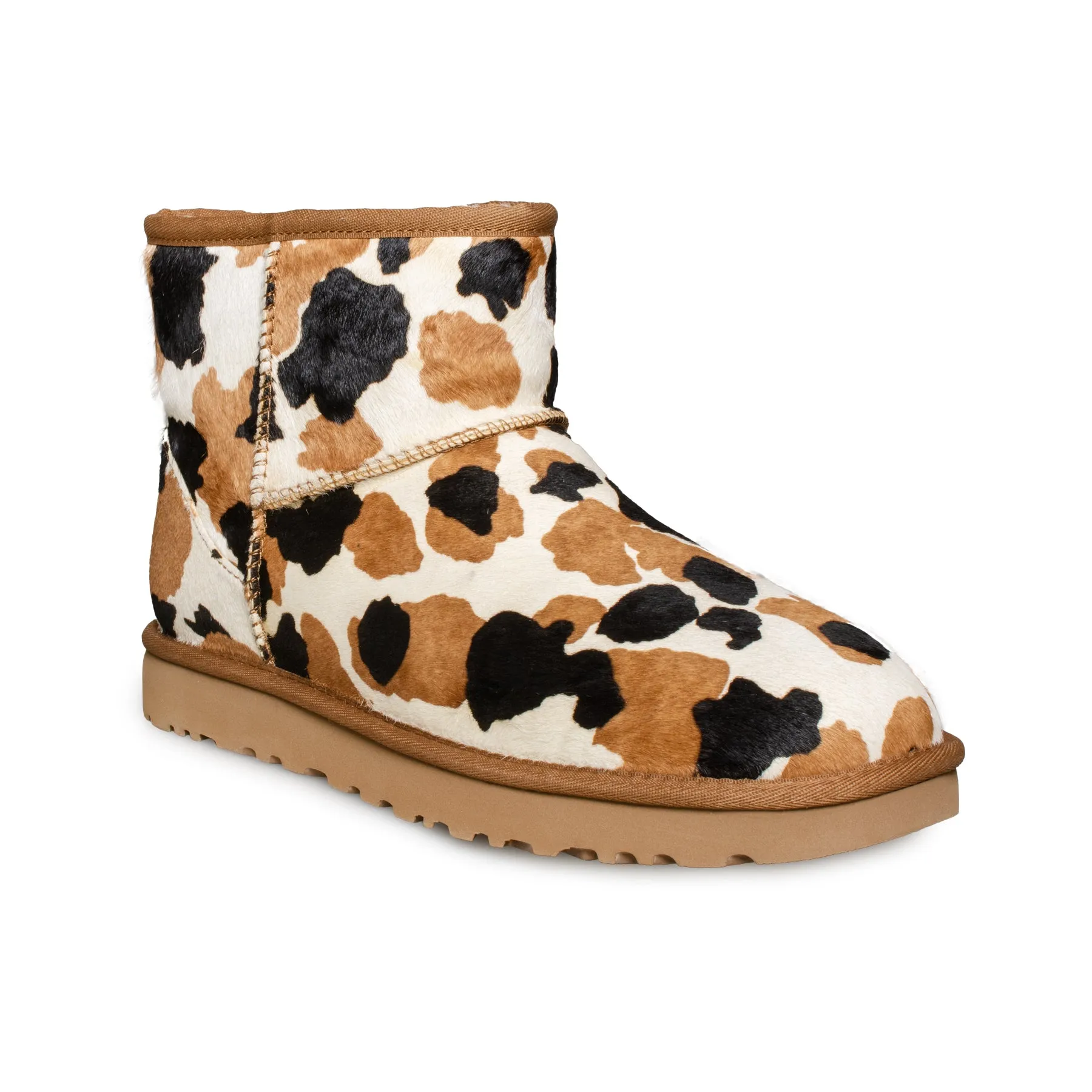 UGG Classic Mini Cow Print Chestnut Boots - Women's