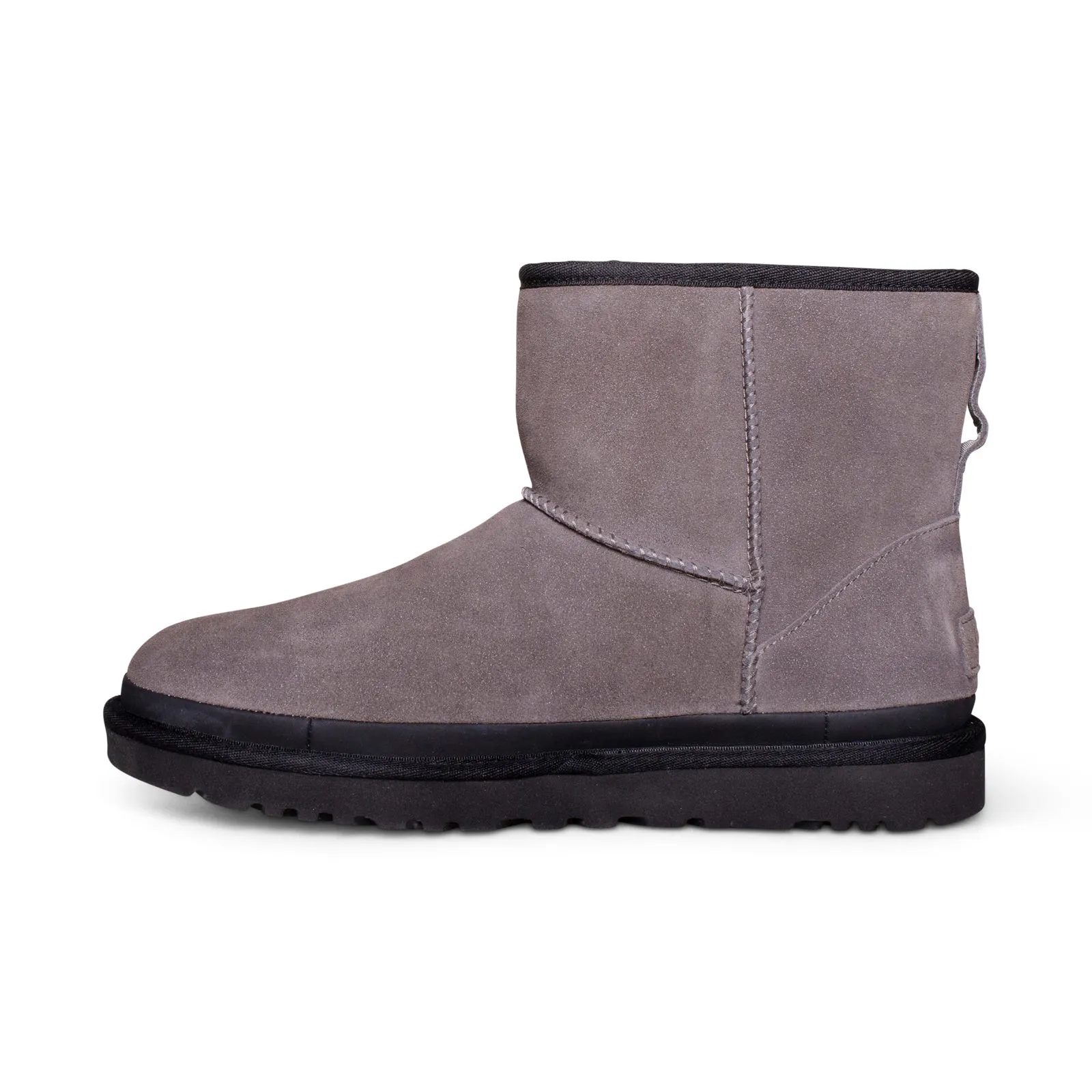 UGG Classic Mini Zipper Tape Logo Charcoal Black Boots - Women's