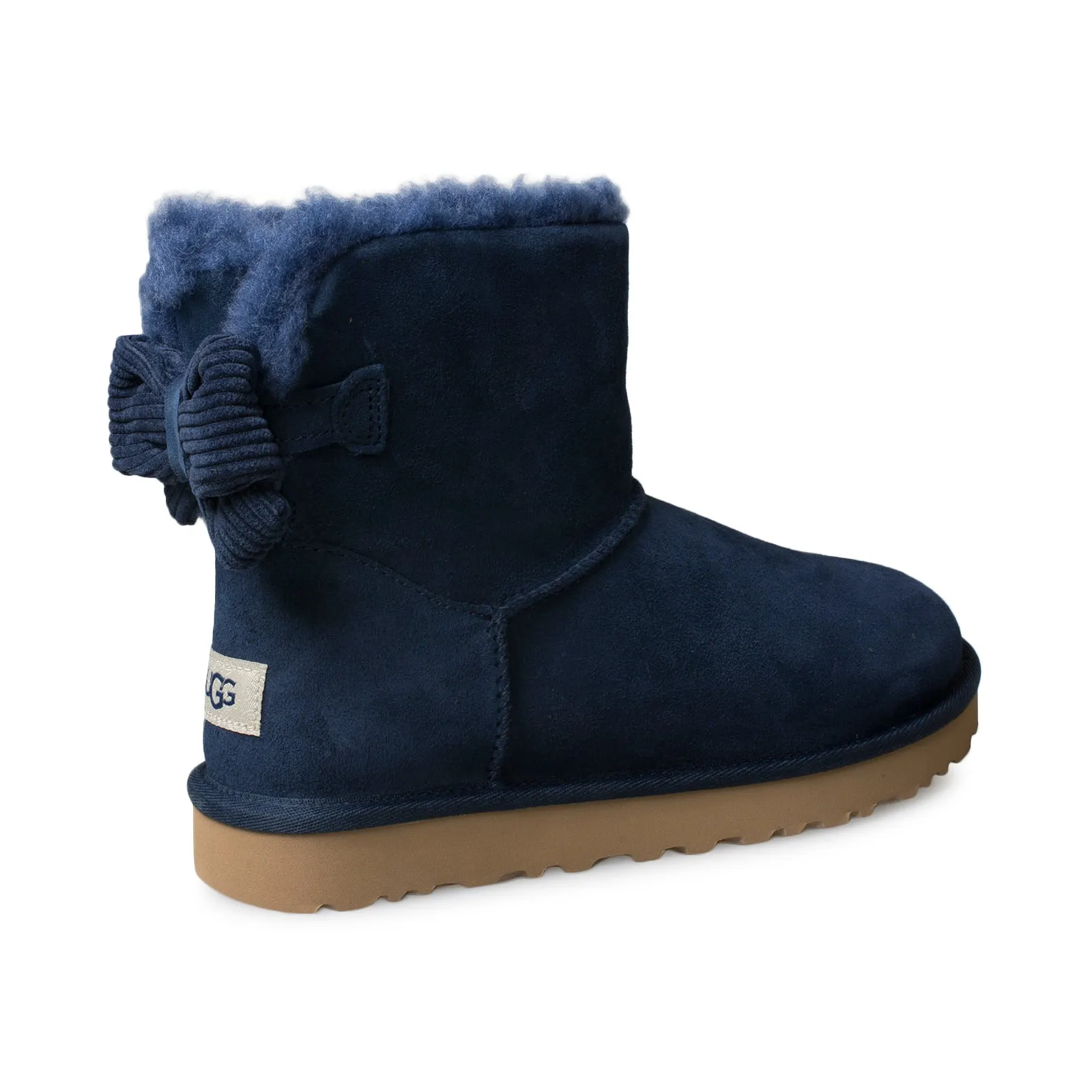 UGG Mini Bailey Corduroy Bow Navy Boots - Women's