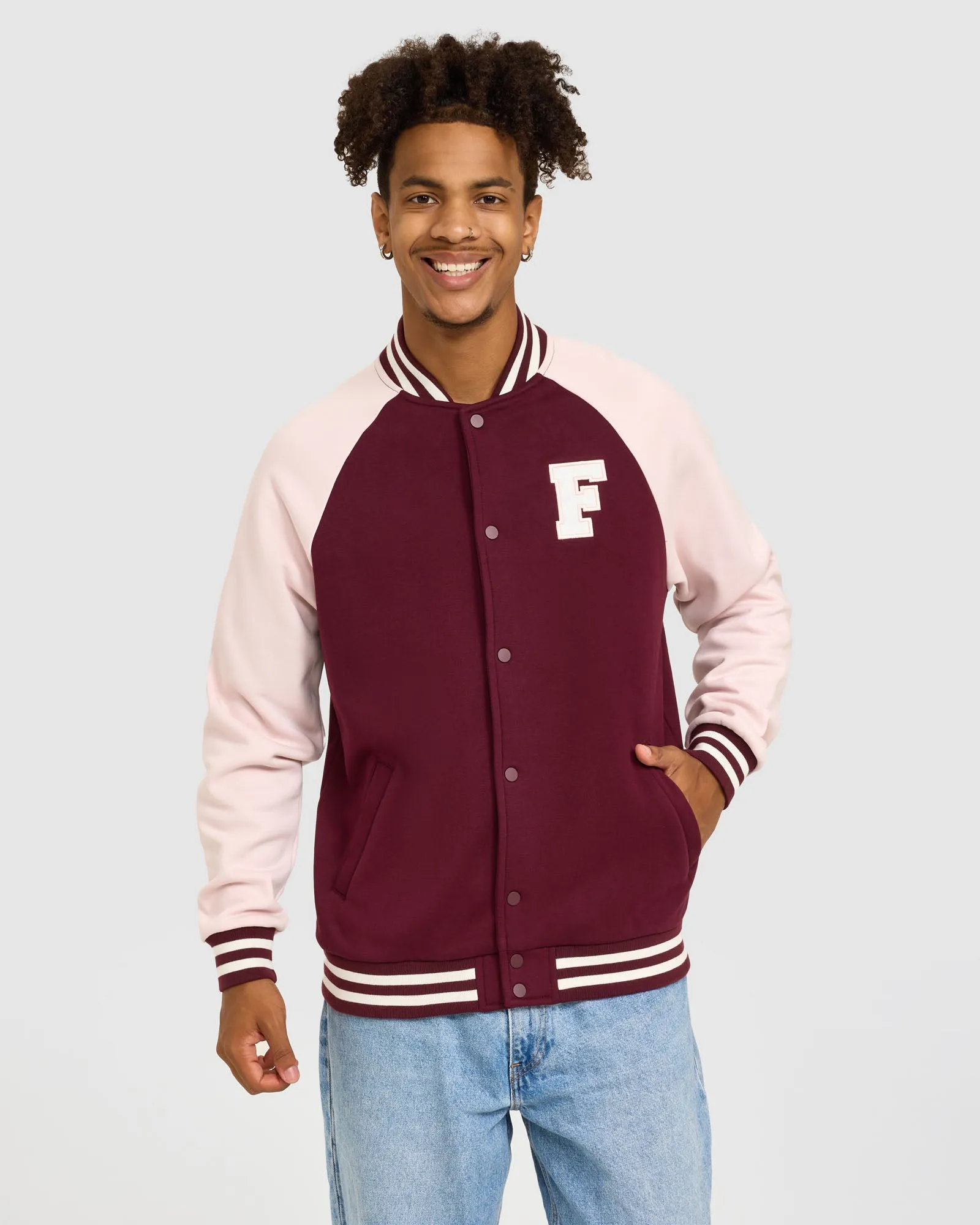 Trendy Unisex Varsity Jacket with Cozy Fleece Lining and Stylish Contrast Sleeves